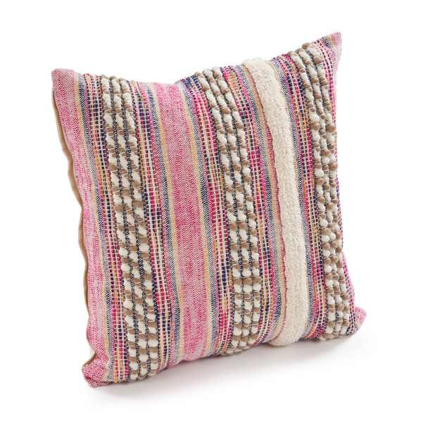 LR Home Chindi 07335 Pink Natural Pillow