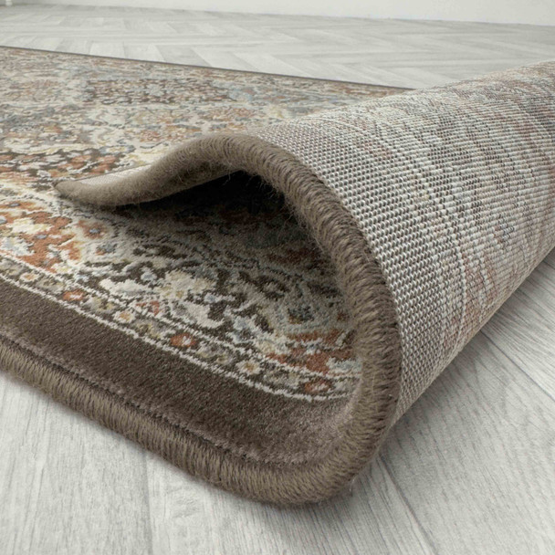 Dynamic Ancient Garden 57008 3235 Brown Blue Custom Runner - 26" Wide