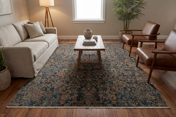 Dynamic Atlanta 11761-599 Navy Multi Rug