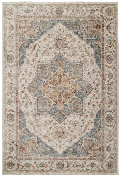 Dynamic Luminous 17606-185 Cream Beige Navy Rug