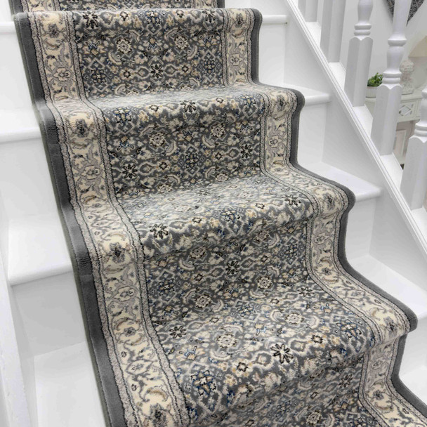 Dynamic Ancient Garden 57011 5666 Grey Cream Custom Runner - 26" Wide