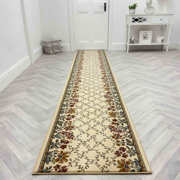 Dynamic Ancient Garden 57084 6464 Ivory Custom Runner - 26" Wide