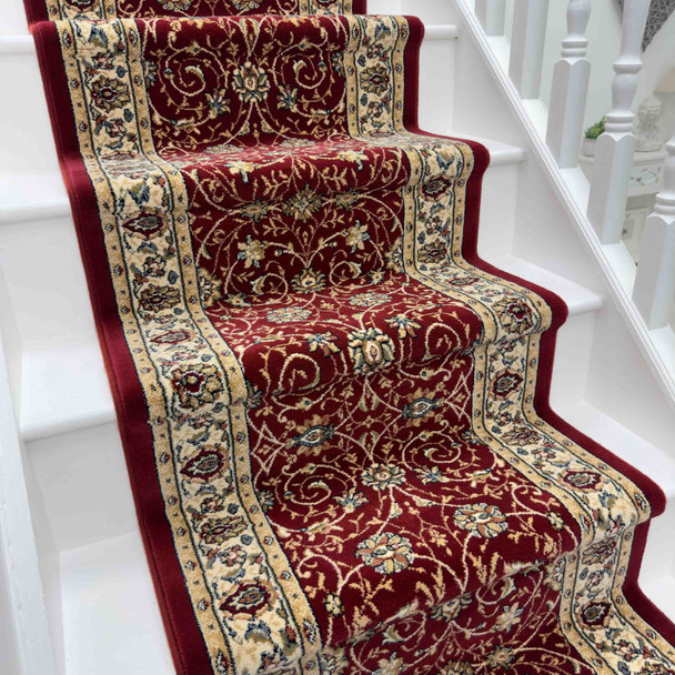 Dynamic Ancient Garden 57120 1464 Red Ivory Custom Runner - 26" Wide