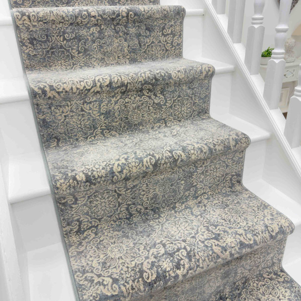 Dynamic Ancient Garden 57162 4666 Light Blue Custom Runner - 26" Wide