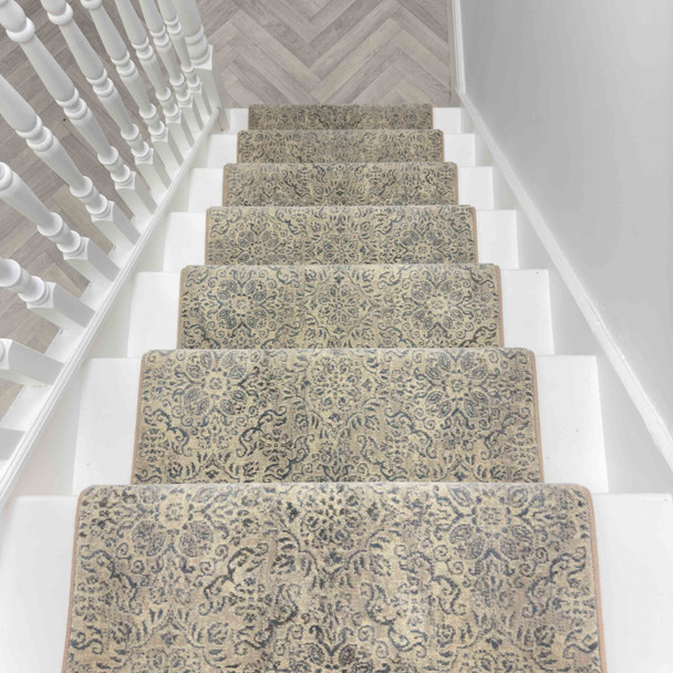 Dynamic Ancient Garden 57162 9646 Silver Grey Custom Runner - 26" Wide