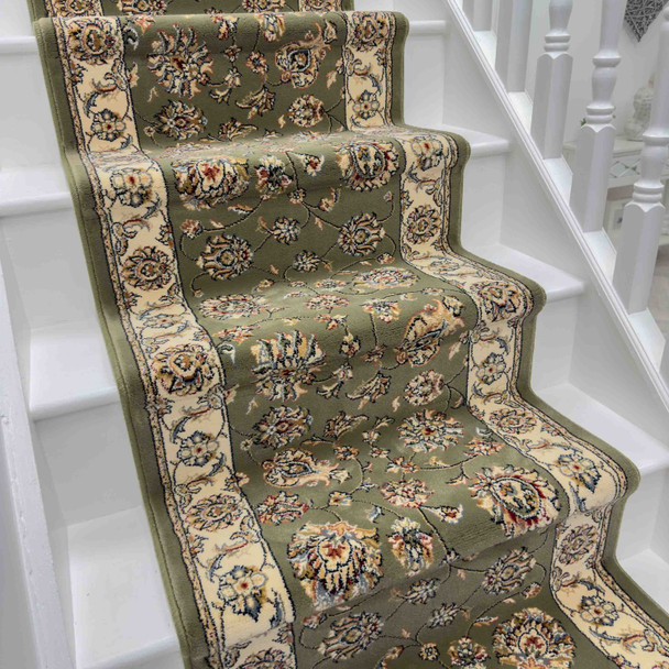 Dynamic Ancient Garden 57365 4464 Green Ivory Custom Runner - 26" Wide