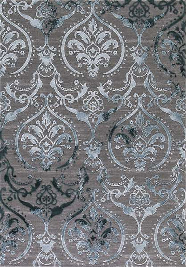 Concord Thema 2966 Large Damask Teal Gray Area Rug