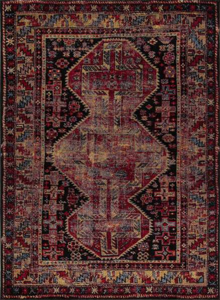 Concord Diamond 7463 Antique Black Red Area Rug