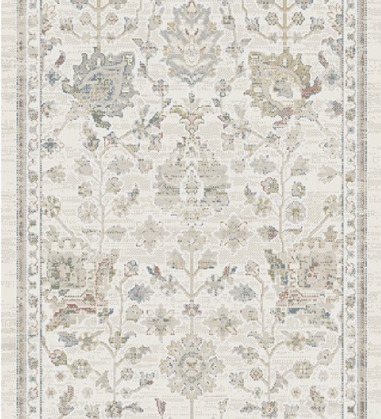 Dynamic Bloomfield 19606 891 Beige Grey Cream Custom Runner - 26" Wide