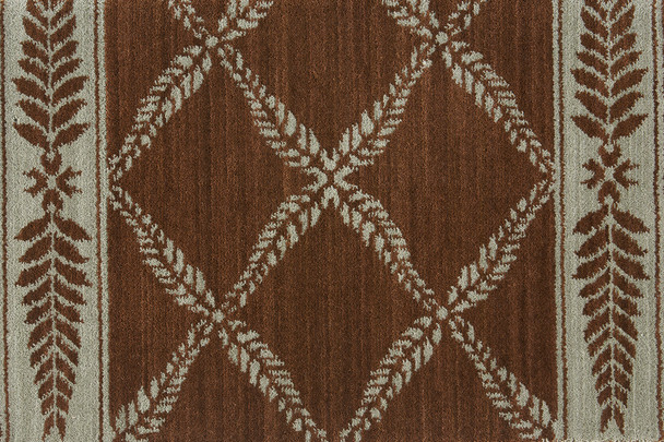 Nourison Chateau NO21 Brown Green Custom Runner - 27" Wide