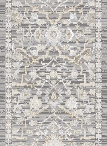 Dynamic Saffron 16613 981 Grey Beige Ivory Custom Runner - 26" Wide