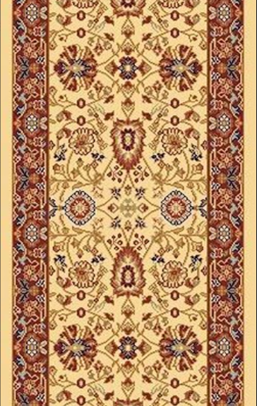 Dynamic Yazd 2803 130 Cream Red Custom Runner - 26" Wide