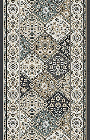 Dynamic Yazd 8471 910 Grey Ivory Custom Runner - 26" Wide