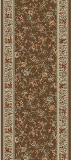 Concord Ankara 6228 Floral Garden Brown Custom Runner - 27" Wide