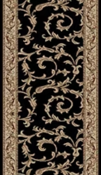 Concord Jewel 4393 Veronica Black Custom Runner - 27" Wide