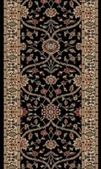Concord Jewel 4903 Voysey Black Custom Runner 27" Wide