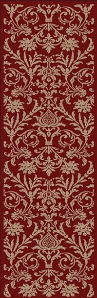 Concord Jewel 4940 Damask Red Custom Runner 27" Wide