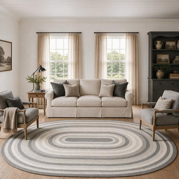 Birch Ivory Jute Braided Rug by Homespice
