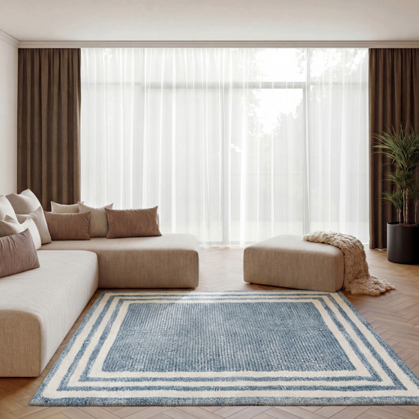 Nourison Pacific Shag PCS03 Blue Ivory Rug