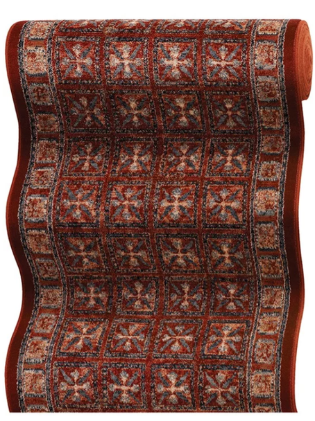 Couristan Old World Classics 0408/0001A Pazyrk  Antique Red Custom Runner - 26" Wide