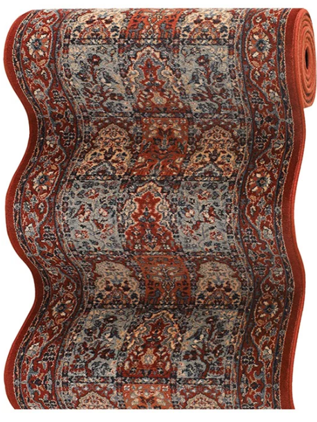 Couristan Timeless Treasures 4325/0300A Vintage Baktiari Burgundy Custom Runner - 26" Wide