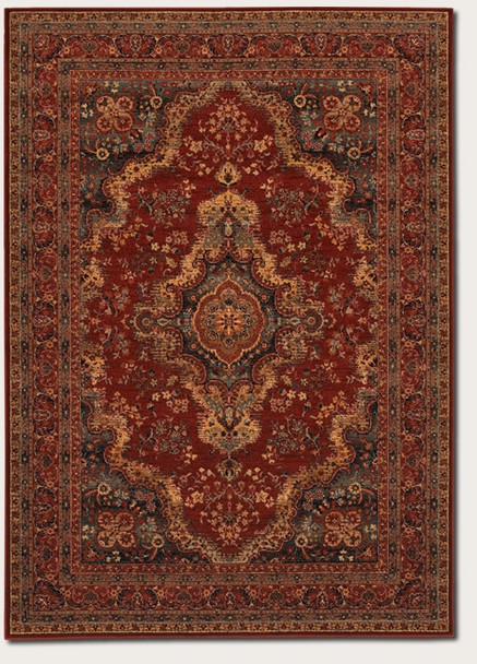 Kerman Medallion Burgundy 1067/3097 Old World Classics Rug by Couristan
