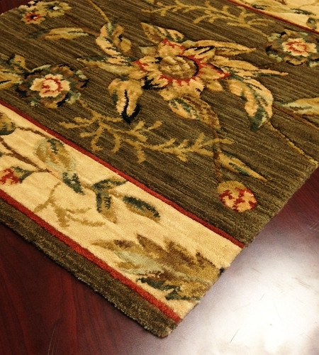 Botanical BO01 Green Floral Carpet Stair Runner