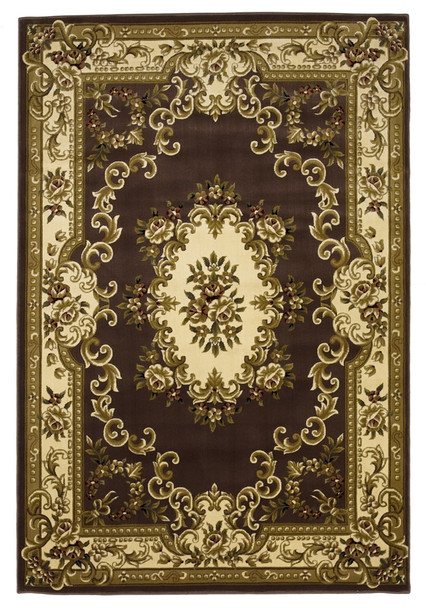 Corinthian 5313 Plum/Ivory Aubusson Rug by Kas