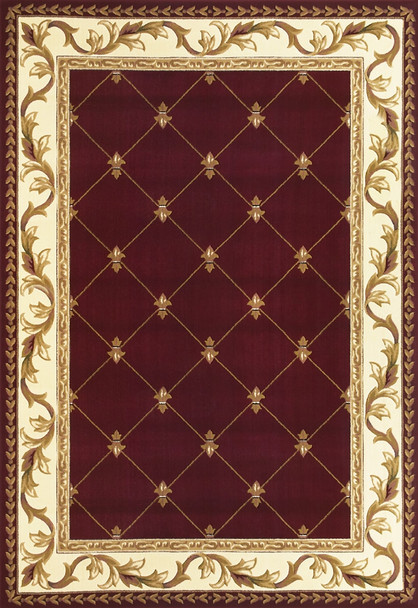 Corinthian 5319 Red Fleur De Lis Rug by Kas