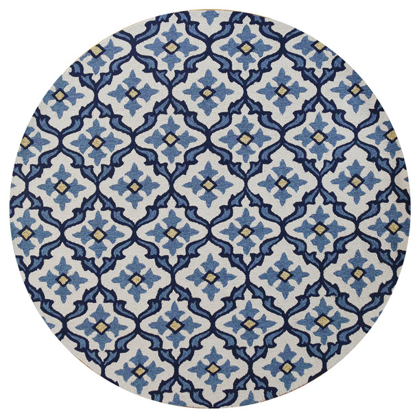 Kas Harbor 4210 Ivory Blue Mosaic Area Rug