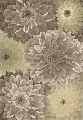 Tropics TS11 Taupe Green Rug by Nourison