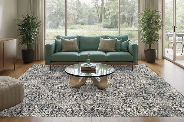 Dynamic Ancient Garden 57162 3696 Steel Blue Rug