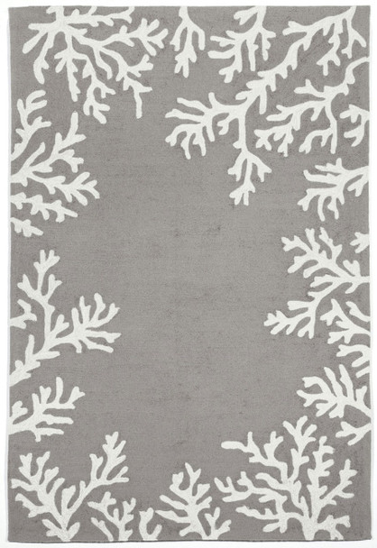 Trans-Ocean Capri 1620/47 Coral Bdr Silver Area Rug