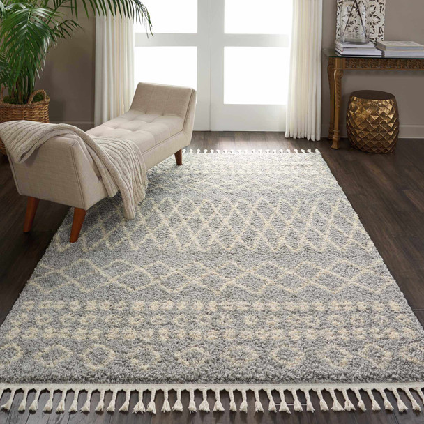 Nourison Moroccan Shag MRS02 Silver Rug