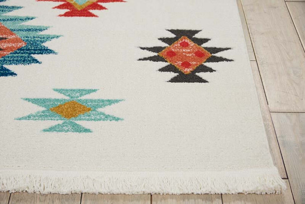 Nourison Navajo NAV07 White Rug