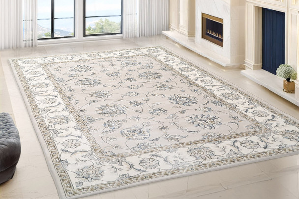 Dynamic Ancient Garden 57365 9666 Soft Grey Cream Area Rug