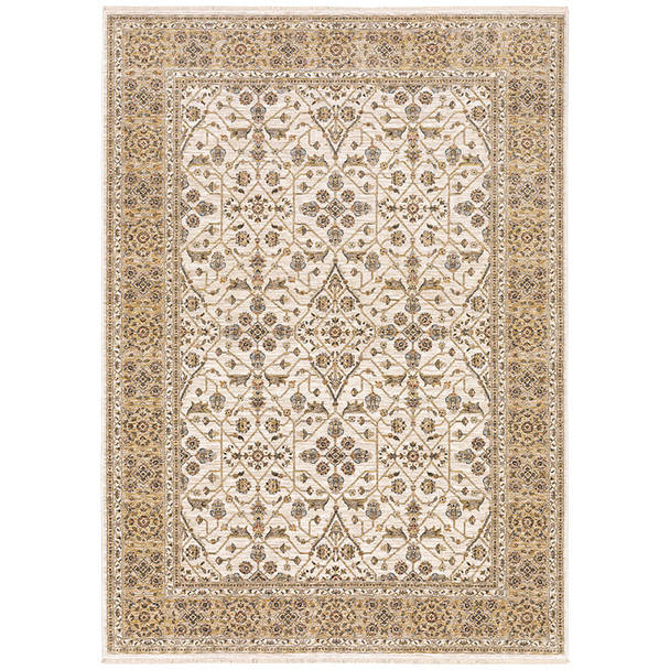 Oriental Weavers Maharaja 001J1 Ivory Gold Traditional Area Rug