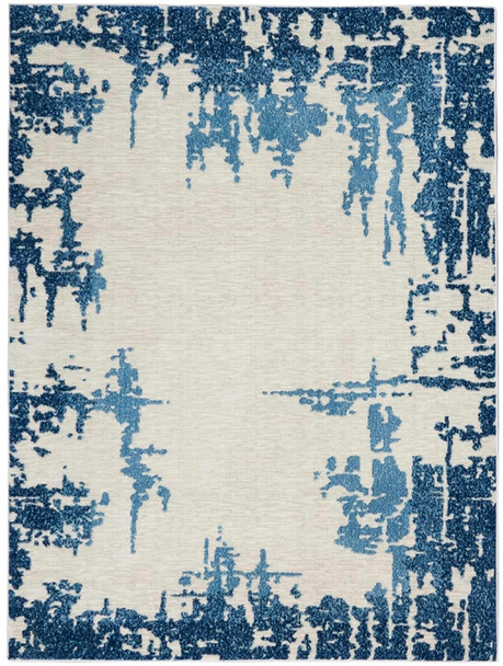 Nourison Etchings ETC04 Ivory Blue Rug