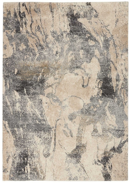 Nourison Fusion FSS16 Cream Grey Rug