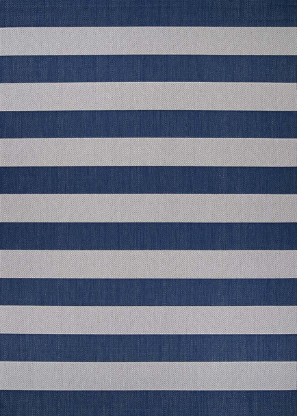 Couristan Afuera Yacht Club 5229-8503 Midnight Blue Ivory Rug