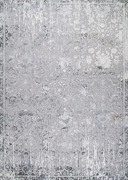 Couristan Brocatelle Brocade Damask 2608-8260 Silver Cream Rug