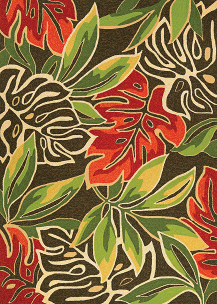 Couristan Covington 4361/0366 Areca Palms Brown/Forest Green Rug