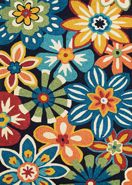 Couristan Covington Geranium 3774/1074 Navy Multi Rug