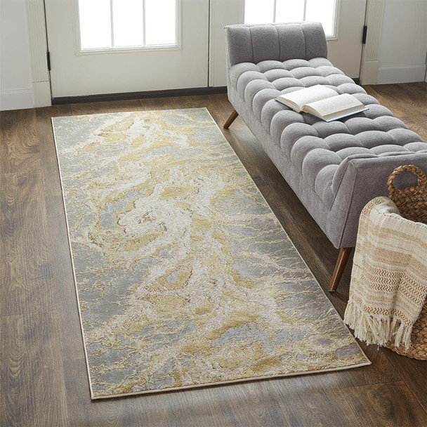Feizy Aura 3563F Gray Beige Rug