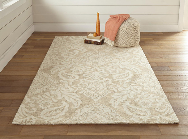 Feizy Belfort 8776F Tan Ivory Rug