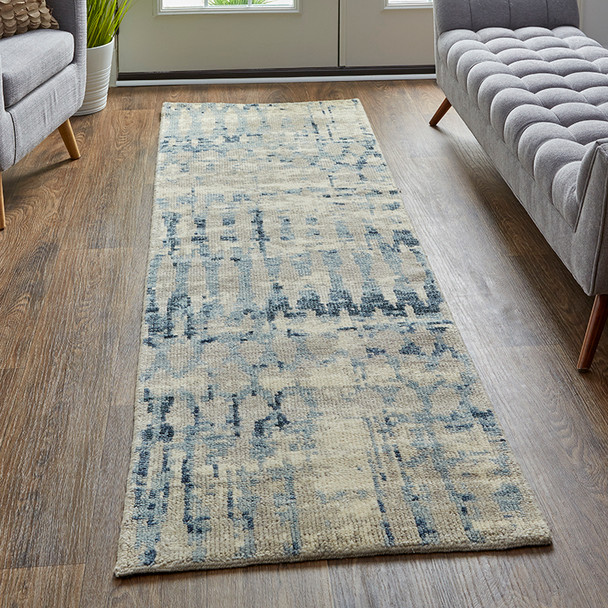 Feizy Palomar 6631F Tan Blue Rug