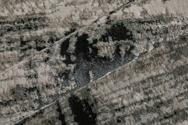 Feizy Micah 3339F Silver Black Rug