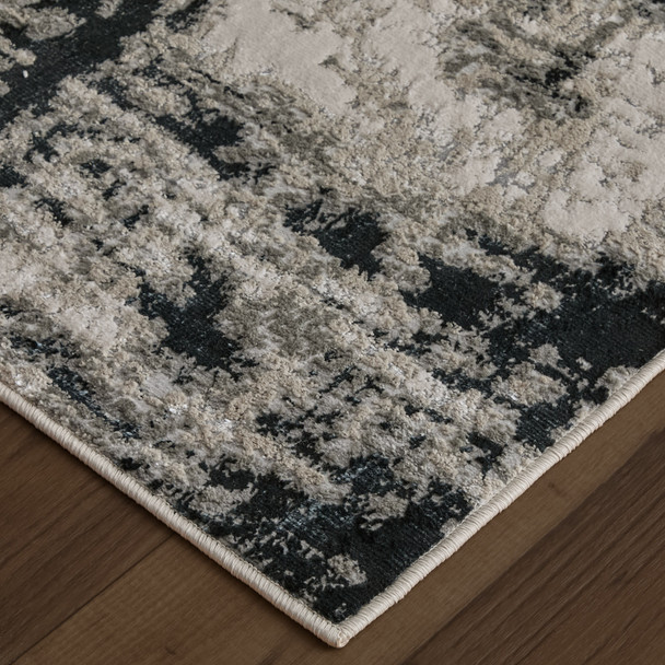Feizy Micah 3339F Silver Black Rug