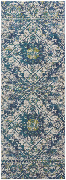 Feizy Foster 3760F Teal Teal Rug