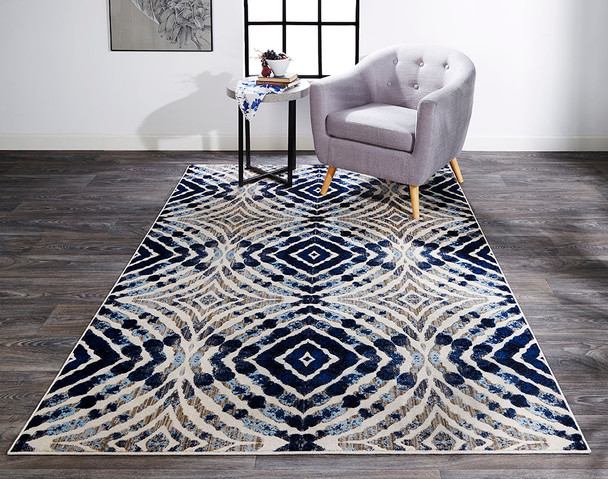 Feizy Milton 3469F Blue Ivory Rug